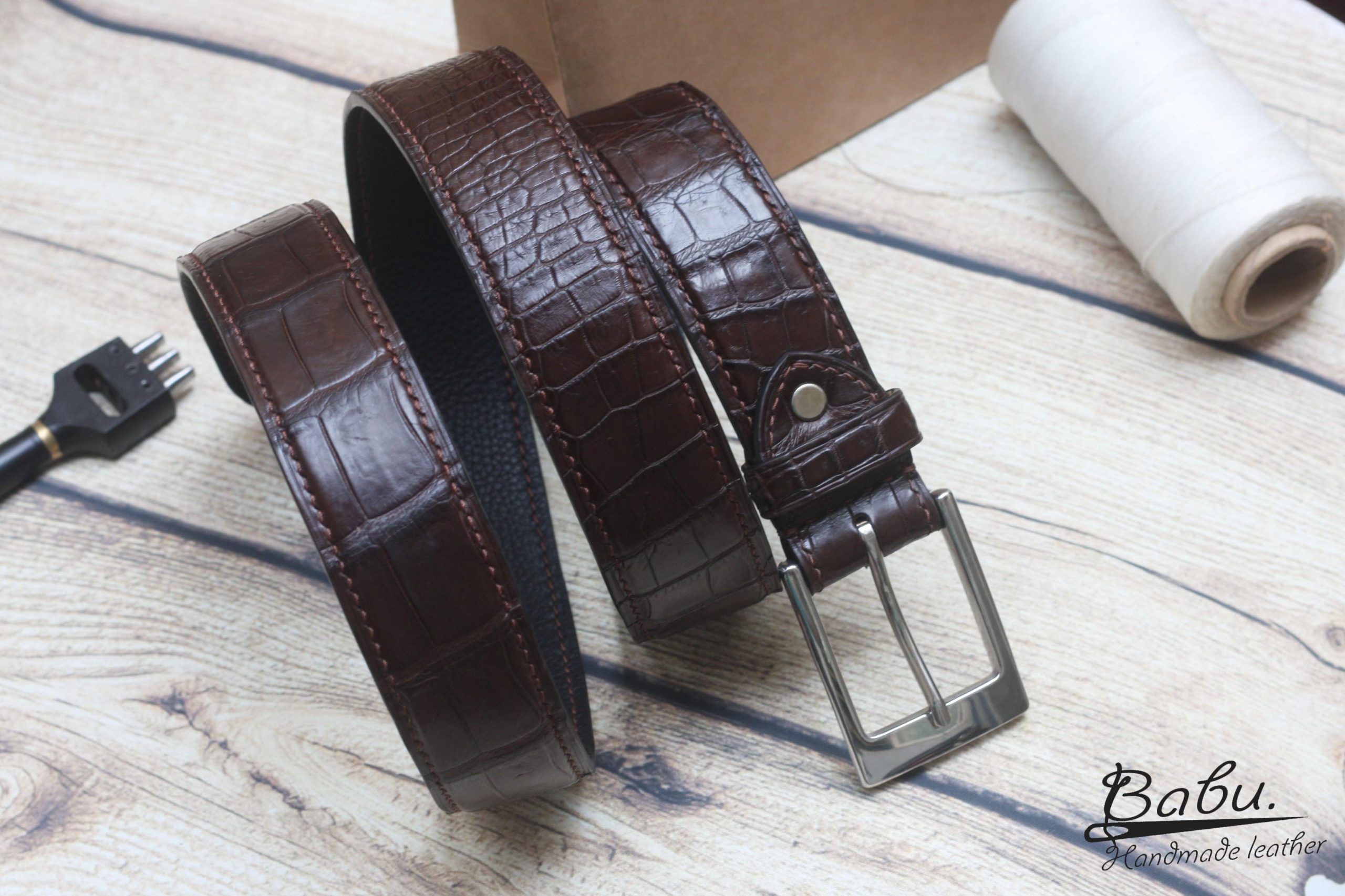 day that lung da ca sau dark-brown-alligator-belt-1