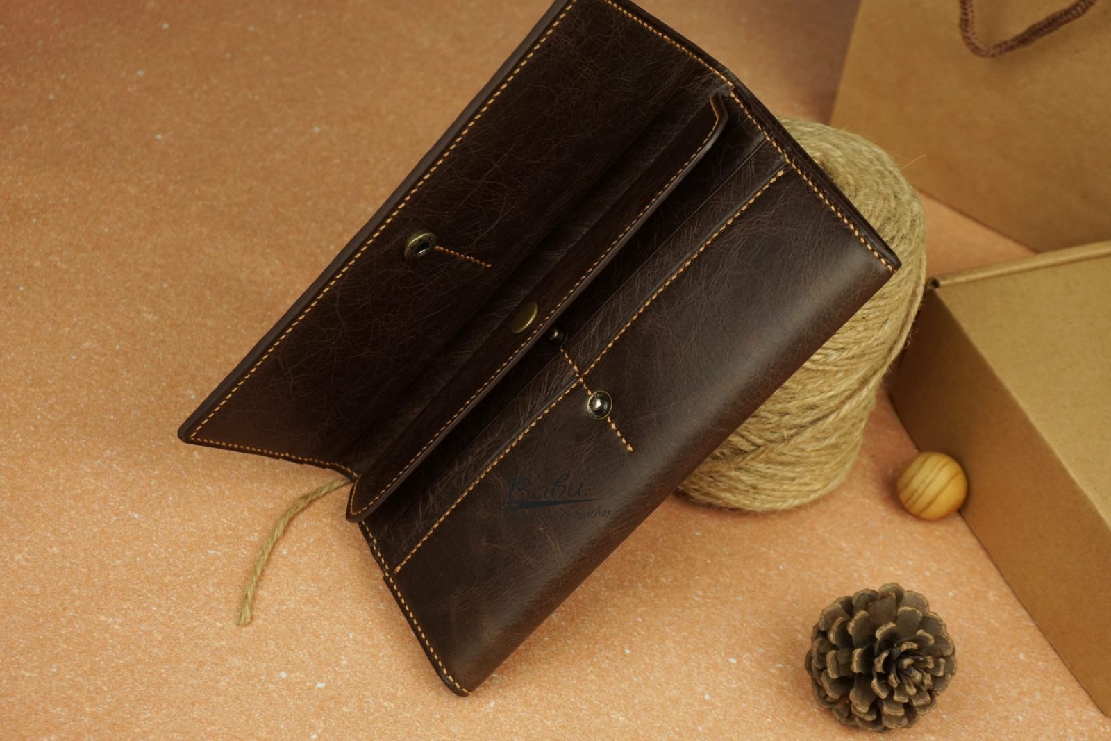 vi da bo nau vintage brown leather wallet 8