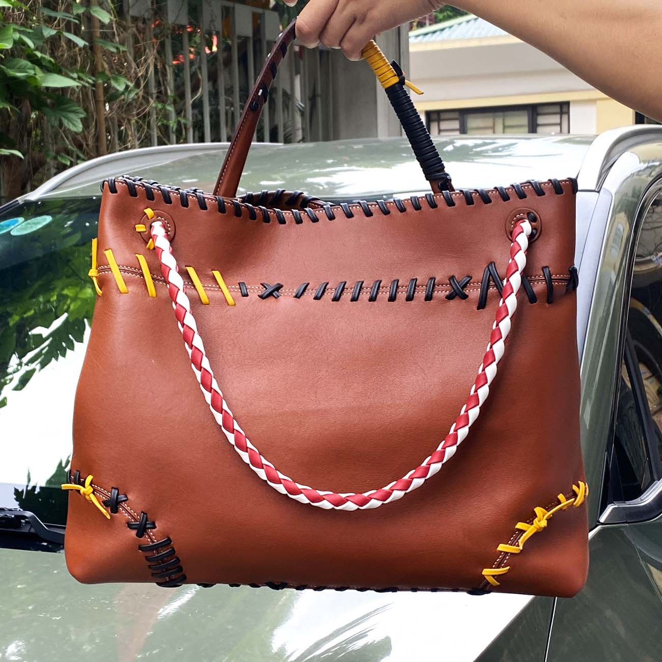 làm túi tote theo yêu cầu, túi tote da thật 5